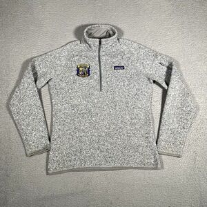 Patagonia Better‎ Sweater Womens Medium Gray 1/4 Zip Pullover Casual Preppy Logo